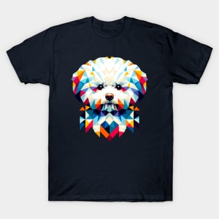 Geometric Bichon Frise: Abstract Canine Mosaic T-Shirt